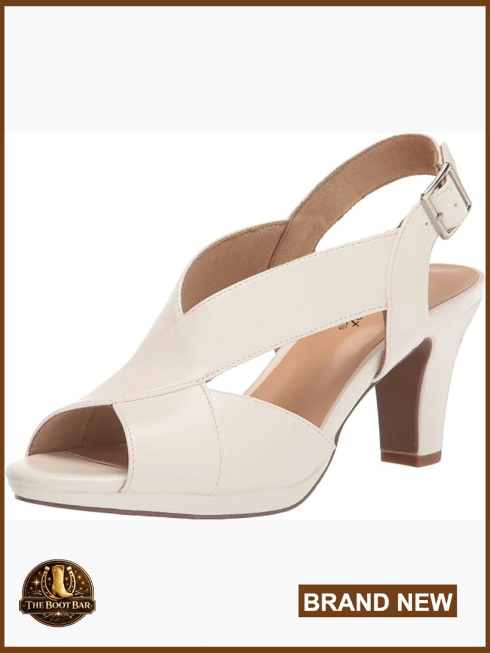 Dress Heeled Sandals with Adjustable Buckle, Stiletto Heel, Padded Insole, Peep